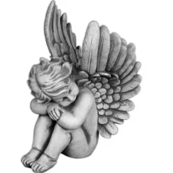 Gartendekoparadies Enfants & Anges-Ange assis avec des ailes