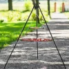 Gartendekoparadies Bols À Feu & Poêles De Jardin-Barbecue 2 Grilles de Cuisson suspendu sur Trépied 180 cm – en acier inox 70 cm et 40 cm