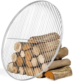Gartendekoparadies Bols À Feu & Poêles De Jardin-Barbecue 2 Grilles de Cuisson suspendu sur Trépied 180 cm – en acier inox 70 cm et 40 cm