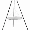 Gartendekoparadies Bols À Feu & Poêles De Jardin-Barbecue Grille de Cuisson suspendu sur Trépied 180 cm – en acier inox 50 cm