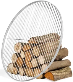 Gartendekoparadies Bols À Feu & Poêles De Jardin-Barbecue Grille de Cuisson suspendu sur Trépied 180 cm – en acier inox 50 cm