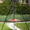 Gartendekoparadies Bols À Feu & Poêles De Jardin-Barbecue Grille de Cuisson suspendu sur Trépied 180 cm – en acier 50 cm