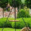 Gartendekoparadies Bols À Feu & Poêles De Jardin-Barbecue Grille de Cuisson suspendu «TIPI» sur Trépied 210 cm – en acier 50 cm