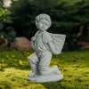 Gartendekoparadies Enfants & Anges-Boy Figurine with Plant Basket