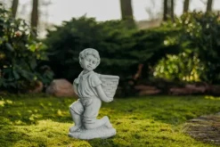 Gartendekoparadies Enfants & Anges-Boy Figurine with Plant Basket