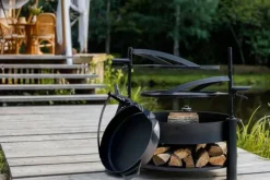 Gartendekoparadies Bols À Feu & Poêles De Jardin-Braséro de jardin avec grille multifonctionnel «MONTANA X» de la grille 60 cm