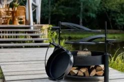 Gartendekoparadies Bols À Feu & Poêles De Jardin-Braséro de jardin avec grille multifonctionnel «MONTANA X» de la grille 60 cm