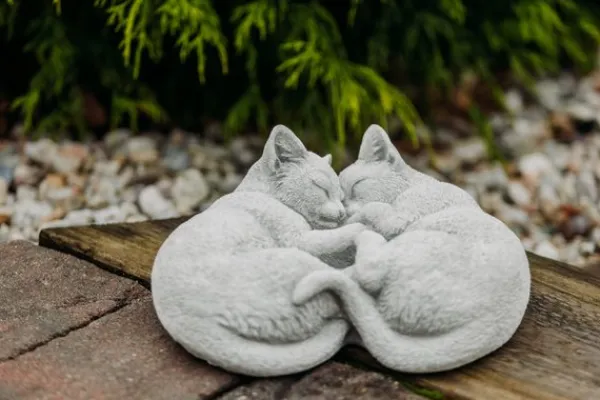 Gartendekoparadies Animaux-Couple de chats endormis