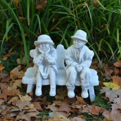 Gartendekoparadies Figures & Statues-Couple drôle méditant sur le banc