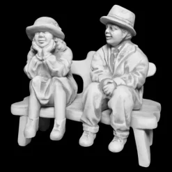 Gartendekoparadies Figures & Statues-Couple drôle méditant sur le banc