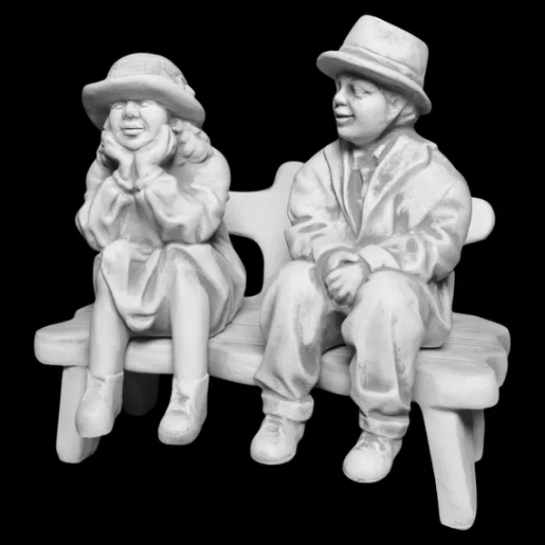 Gartendekoparadies Figures & Statues-Couple drôle méditant sur le banc