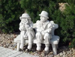 Gartendekoparadies Figures & Statues-Couple drôle méditant sur le banc