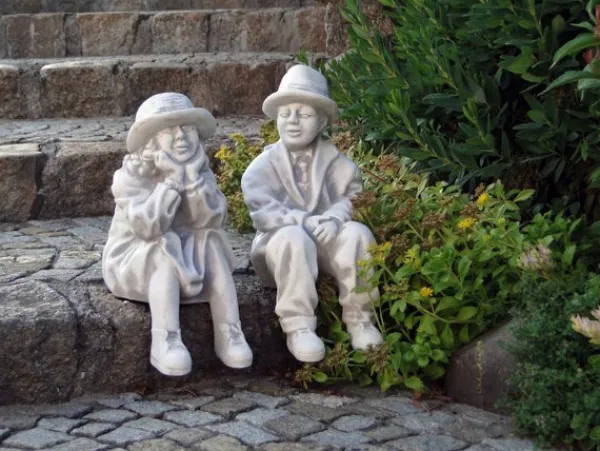 Gartendekoparadies Figures & Statues-Couple drôle méditant sur le banc