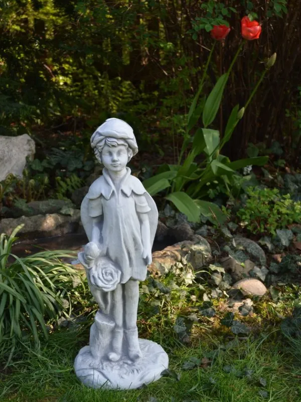 Gartendekoparadies Belle|Figures & Statues-Elfe magique avec belle rose
