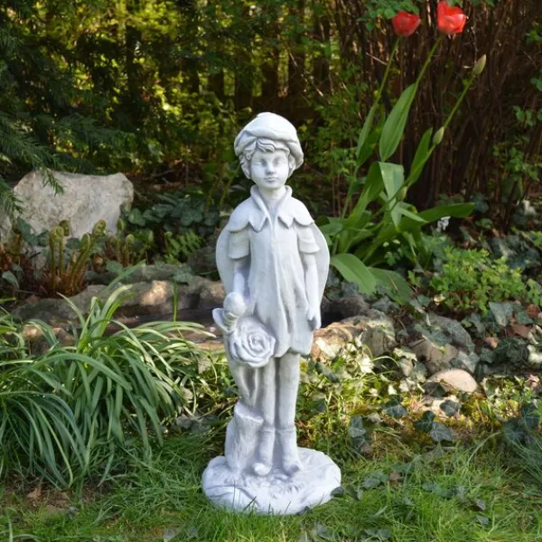 Gartendekoparadies Belle|Figures & Statues-Elfe magique avec belle rose