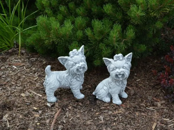 Gartendekoparadies Animaux-Ensemble : deux Yorkshire Terriers