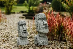 Gartendekoparadies Belle|Figures & Statues-Ensemble de deux statues moai en pierre