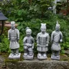 Gartendekoparadies Figures & Statues-Ensemble de quatre guerriers chinois en terre cuite
