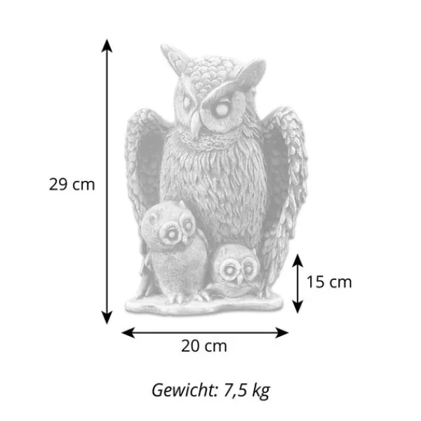 Gartendekoparadies Belle|Animaux-Famille de hibou avec jeune