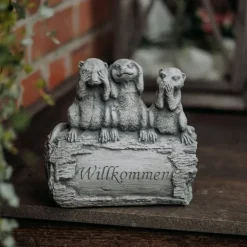 Gartendekoparadies Animaux-Famille de suricates dit : Bienvenue