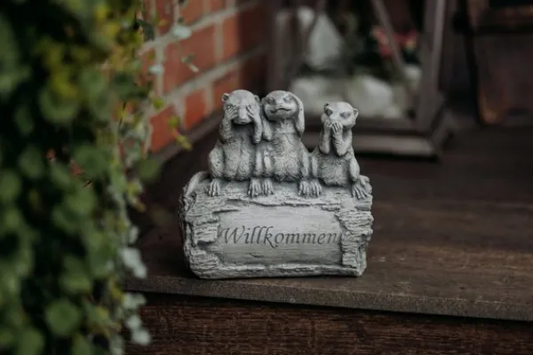 Gartendekoparadies Animaux-Famille de suricates dit : Bienvenue