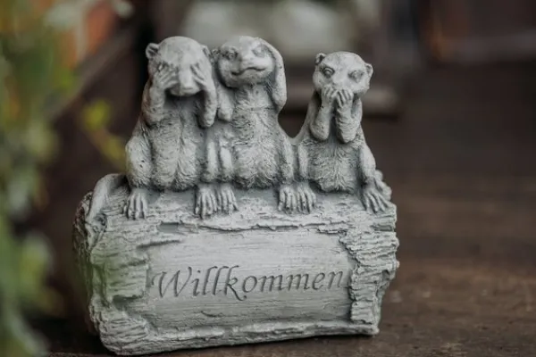 Gartendekoparadies Animaux-Famille de suricates dit : Bienvenue