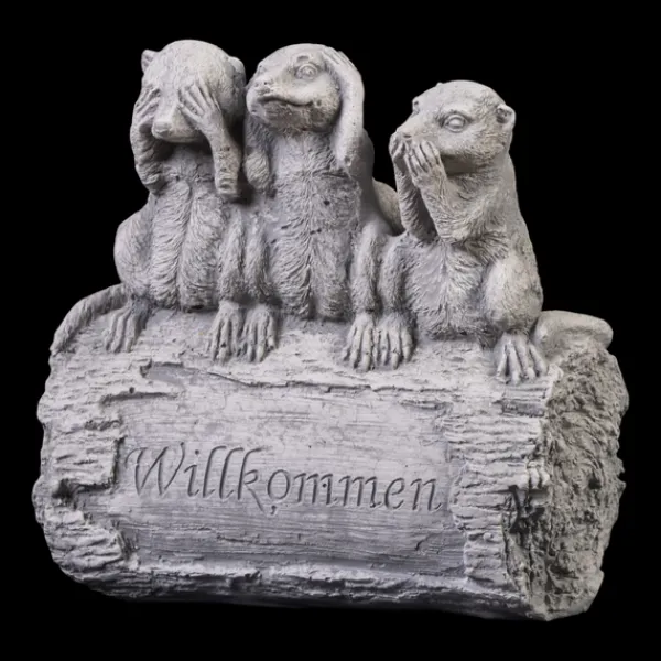 Gartendekoparadies Animaux-Famille de suricates dit : Bienvenue