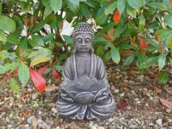 Gartendekoparadies Bouddhas-Figure de bouddha avec bol de fleur de lotus