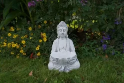Gartendekoparadies Bouddhas-Figure de bouddha avec bol de fleur de lotus