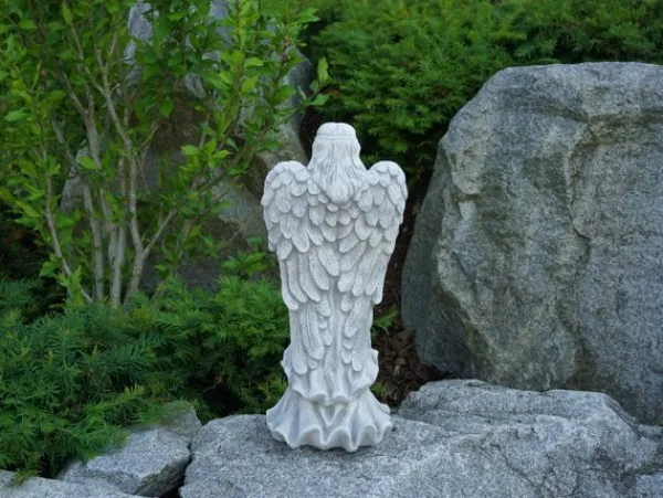 Gartendekoparadies Enfants & Anges-Figure d'ange avec un petit oiseau sur ses genoux