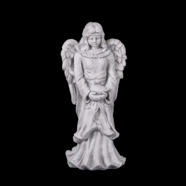 Gartendekoparadies Enfants & Anges-Figure d'ange avec un petit oiseau sur ses genoux