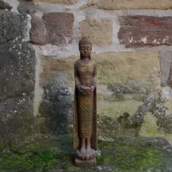 Gartendekoparadies Bouddhas-Figure étroite de Bouddha dans des tons bronze exclusifs