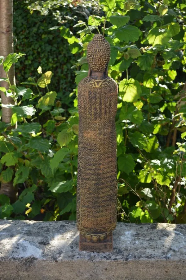 Gartendekoparadies Bouddhas-Figure étroite de Bouddha dans des tons bronze exclusifs