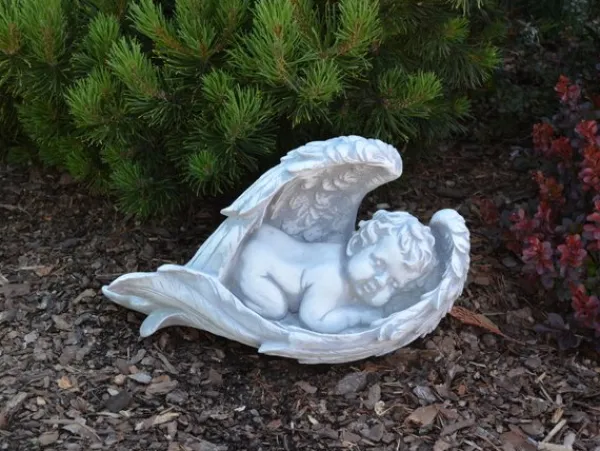 Gartendekoparadies Enfants & Anges-Figurine Ange - Bébé enveloppé d'ailes