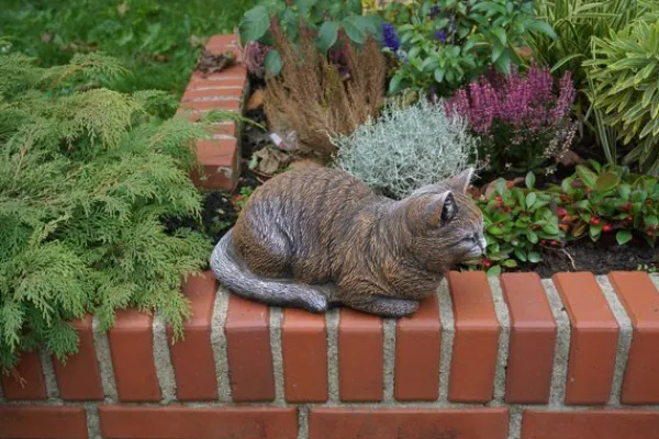 Gartendekoparadies Animaux-Figurine chat marron