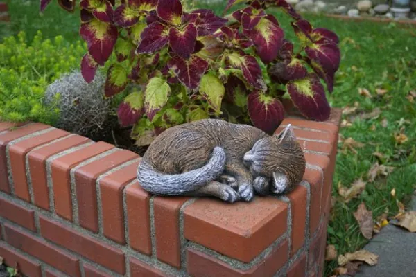 Gartendekoparadies Animaux-Figurine chat marron
