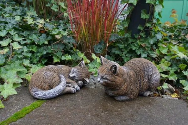 Gartendekoparadies Animaux-Figurine chat marron