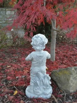 Gartendekoparadies Enfants & Anges-Figurine de garçon avec un chapeau qui peut être planté