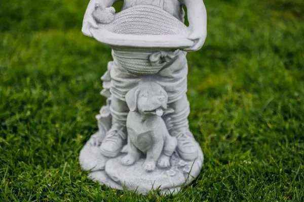 Gartendekoparadies Enfants & Anges-Figurine de garçon avec un chapeau qui peut être planté