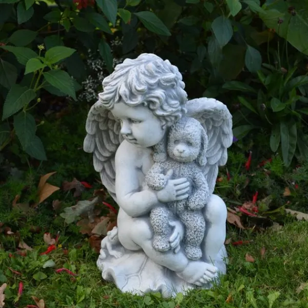 Gartendekoparadies Enfants & Anges-Figurine d'ange avec peluche