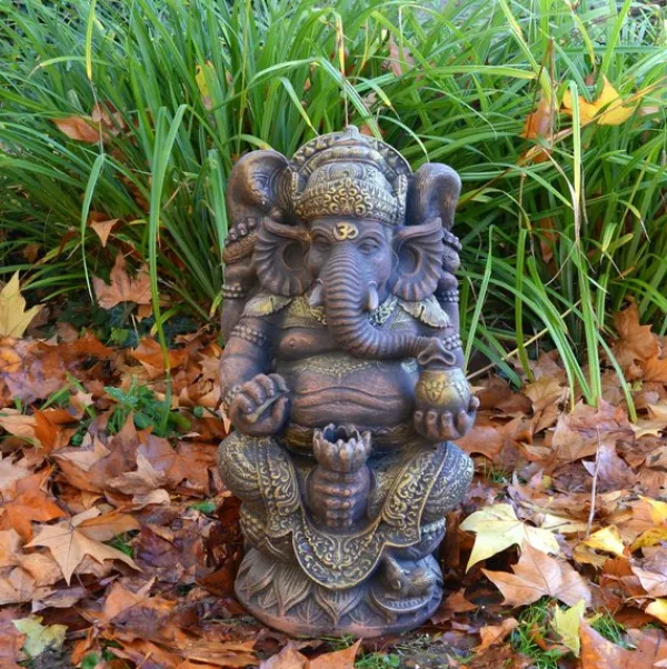 Gartendekoparadies Figures & Statues|Bouddhas-Figurine en pierre du divin Ganesha
