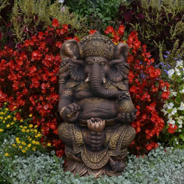 Gartendekoparadies Figures & Statues|Bouddhas-Figurine en pierre du divin Ganesha