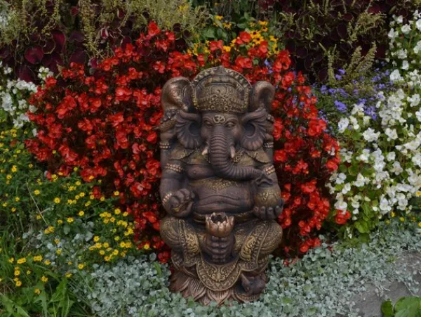 Gartendekoparadies Figures & Statues|Bouddhas-Figurine en pierre du divin Ganesha