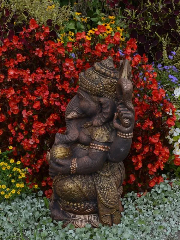 Gartendekoparadies Figures & Statues|Bouddhas-Figurine en pierre du divin Ganesha