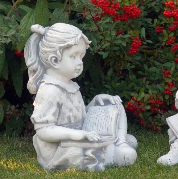 Gartendekoparadies Enfants & Anges-Fille avec livre préféré