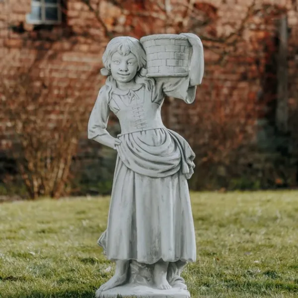 Gartendekoparadies Figures & Statues|Jardinières-Fille comme pilier de fleur