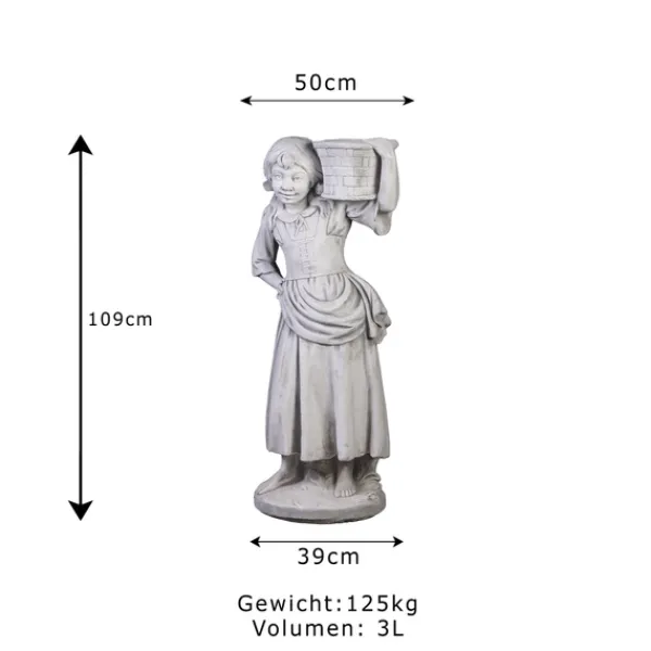 Gartendekoparadies Figures & Statues|Jardinières-Fille comme pilier de fleur