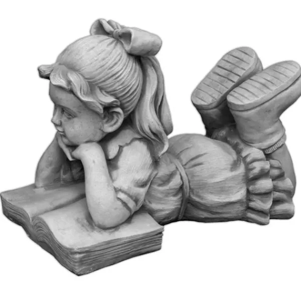 Gartendekoparadies Enfants & Anges-Fille couchée avec un livre