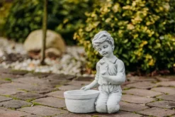 Gartendekoparadies Enfants & Anges|Jardinières-Garçon avec bol à plantes