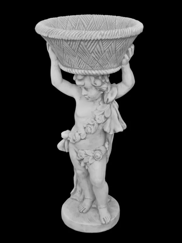 Gartendekoparadies Figures & Statues|Jardinières-Garçon avec un grand bol de plantes